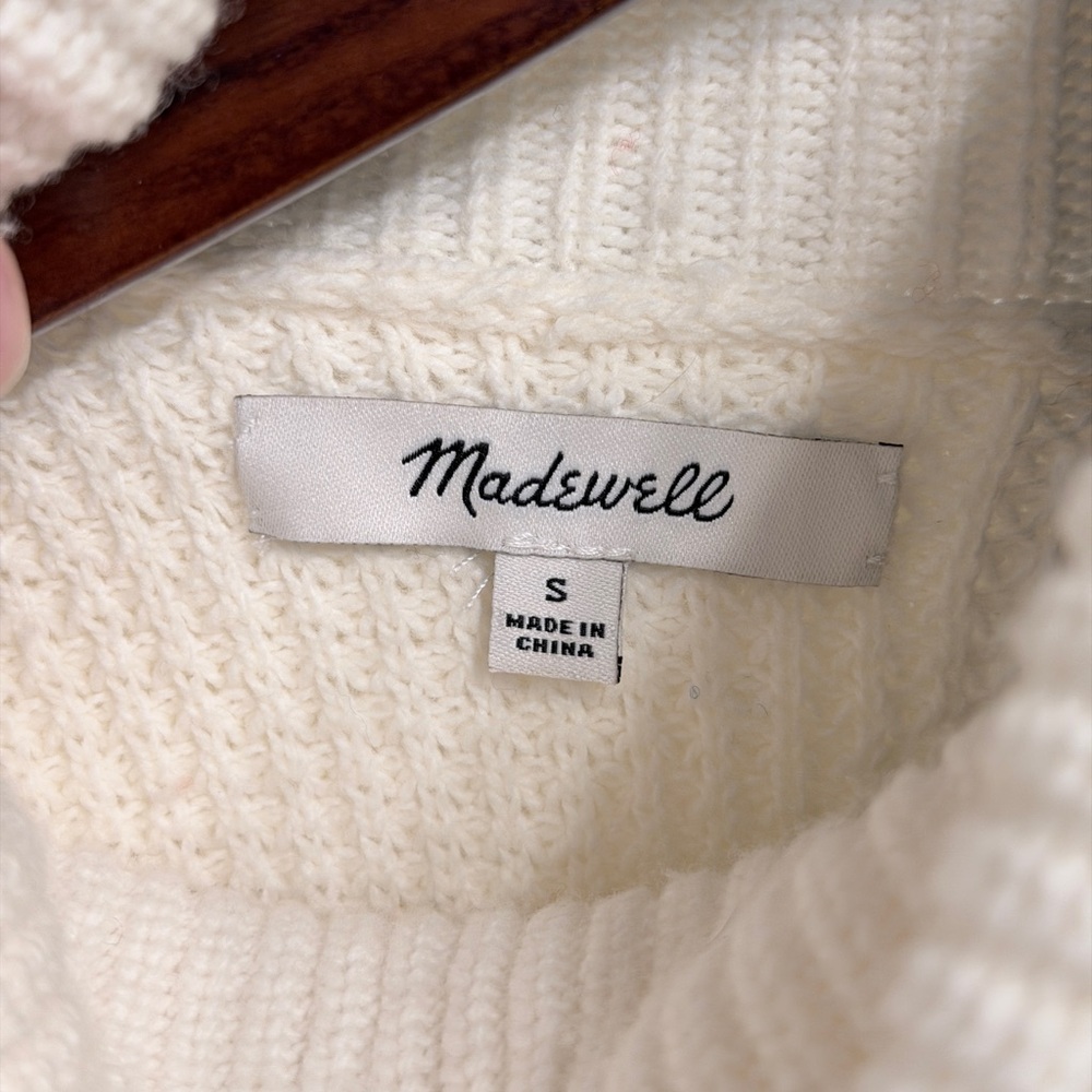 Madewell Eastbrook Cross-Back Cotton/Merino Wool Turtleneck Sweater - Size Small - Picture 3 of 6